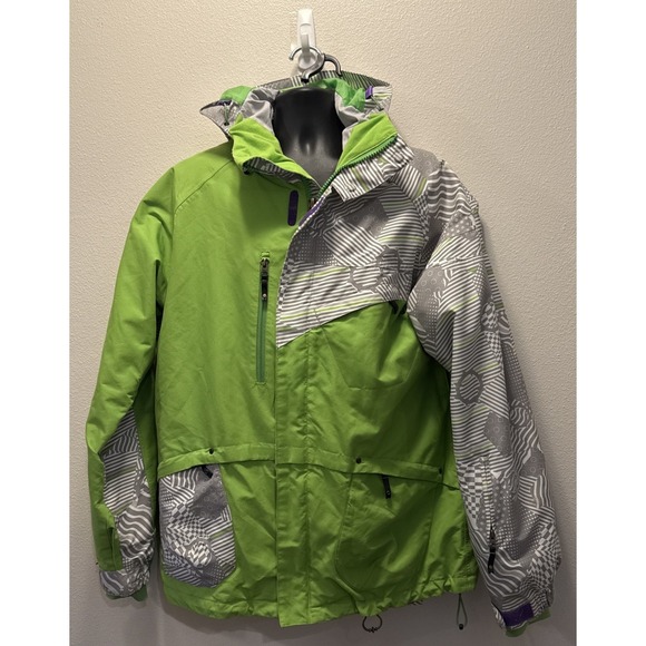 Empyre 10,000 MM Womens Snowboard Ski Jacket Coat XL Green Hood Insulated - Picture 1 of 3